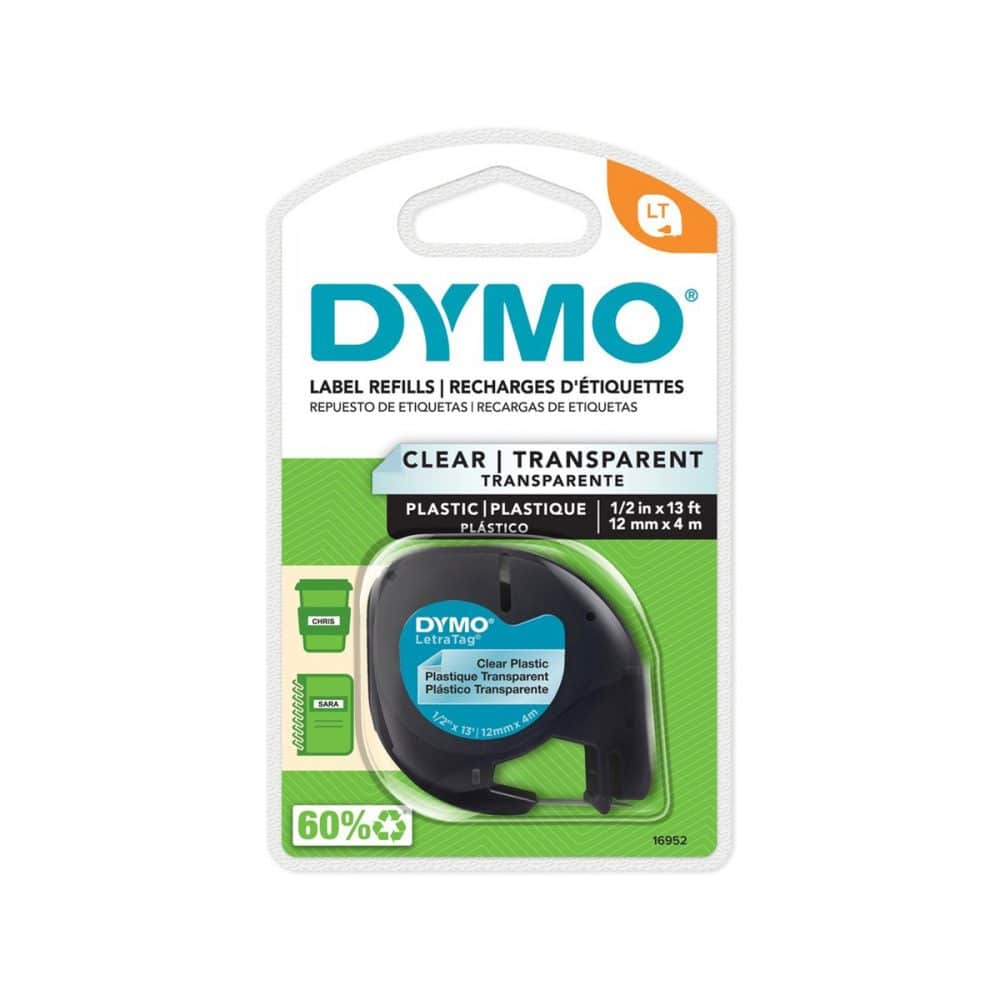 Ruban d'impression LetraTag Dymo plastique transparent
