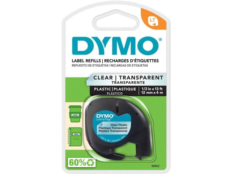 Ruban d'impression LetraTag Dymo plastique transparent