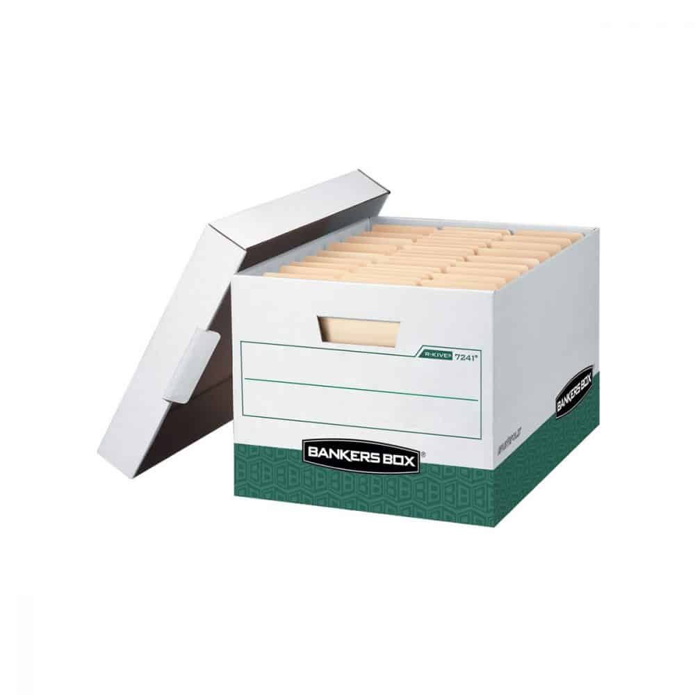 Boîte entreposage banker box 7241 blanc/vert