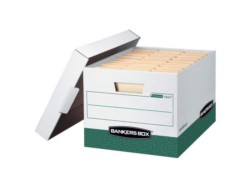 Boîte entreposage banker box 7241 blanc/vert
