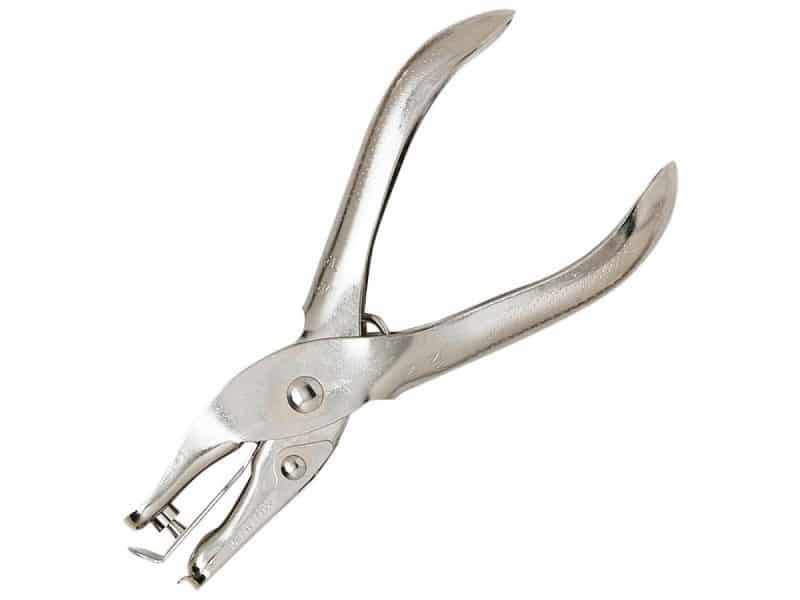 Poinçon à trou rond avec réceptacle en métal 1/8po