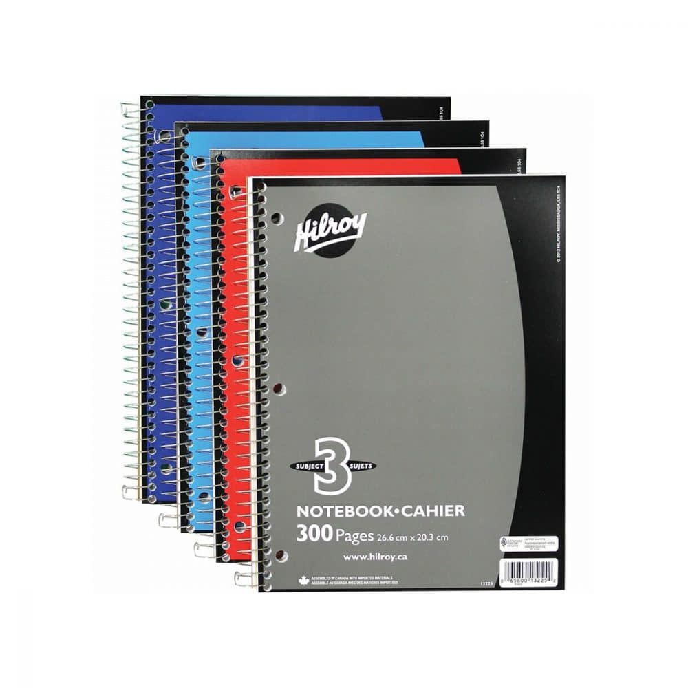 Cahier à reliure spirale Hilroy 300 pages 10.5x8po