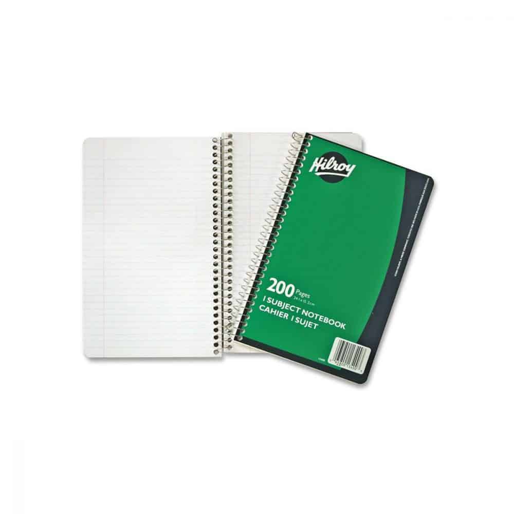 Cahier à reliure spirale Hilroy 200 pages 9.5x6po