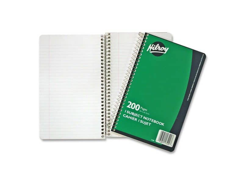 Cahier à reliure spirale Hilroy 200 pages 9.5x6po