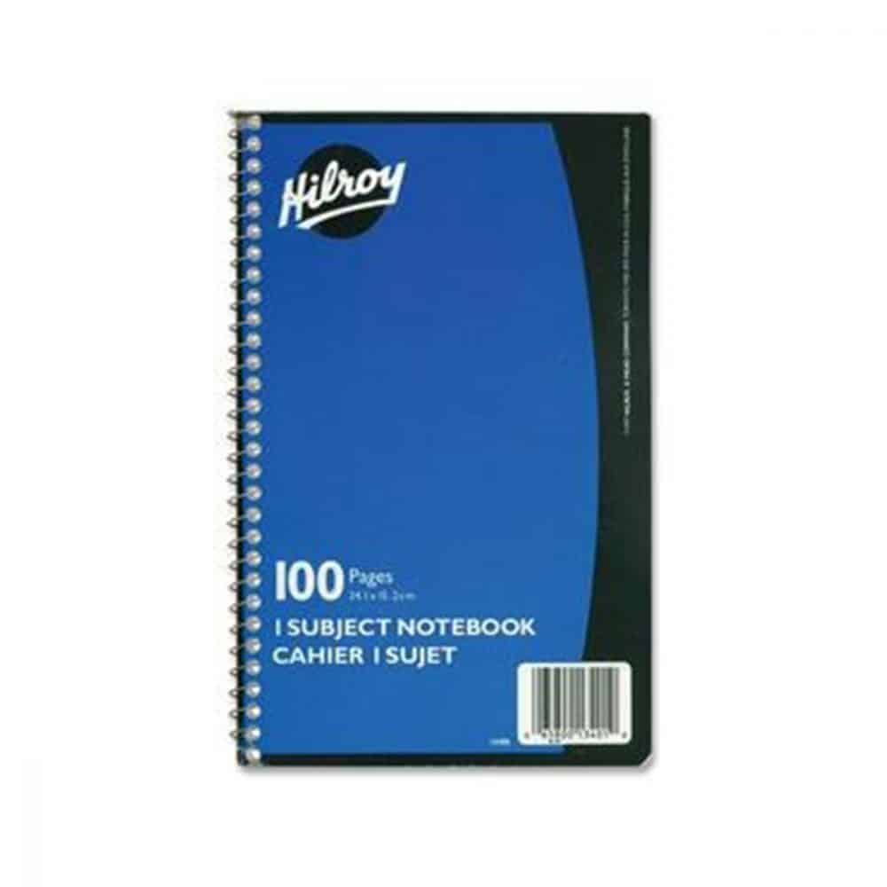 Cahier à reliure spirale 9,5 x 6 100 pages - Hilroy