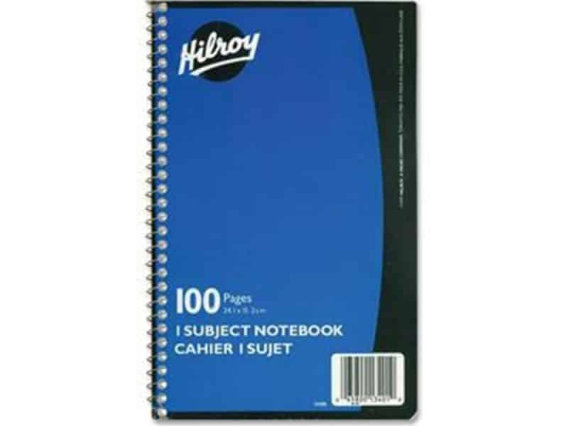 Cahier à reliure spirale 9,5 x 6 100 pages - Hilroy