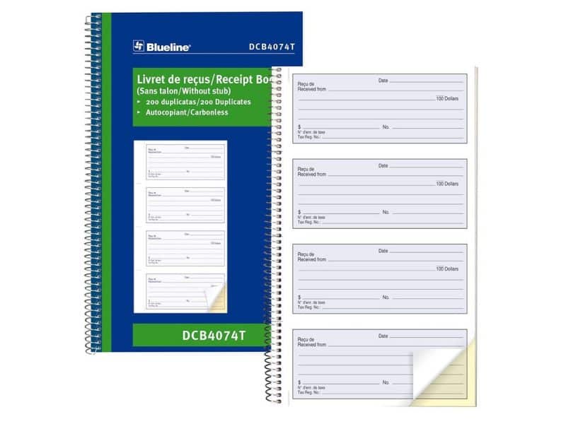 Livret de reçus Blueline DCB4074T