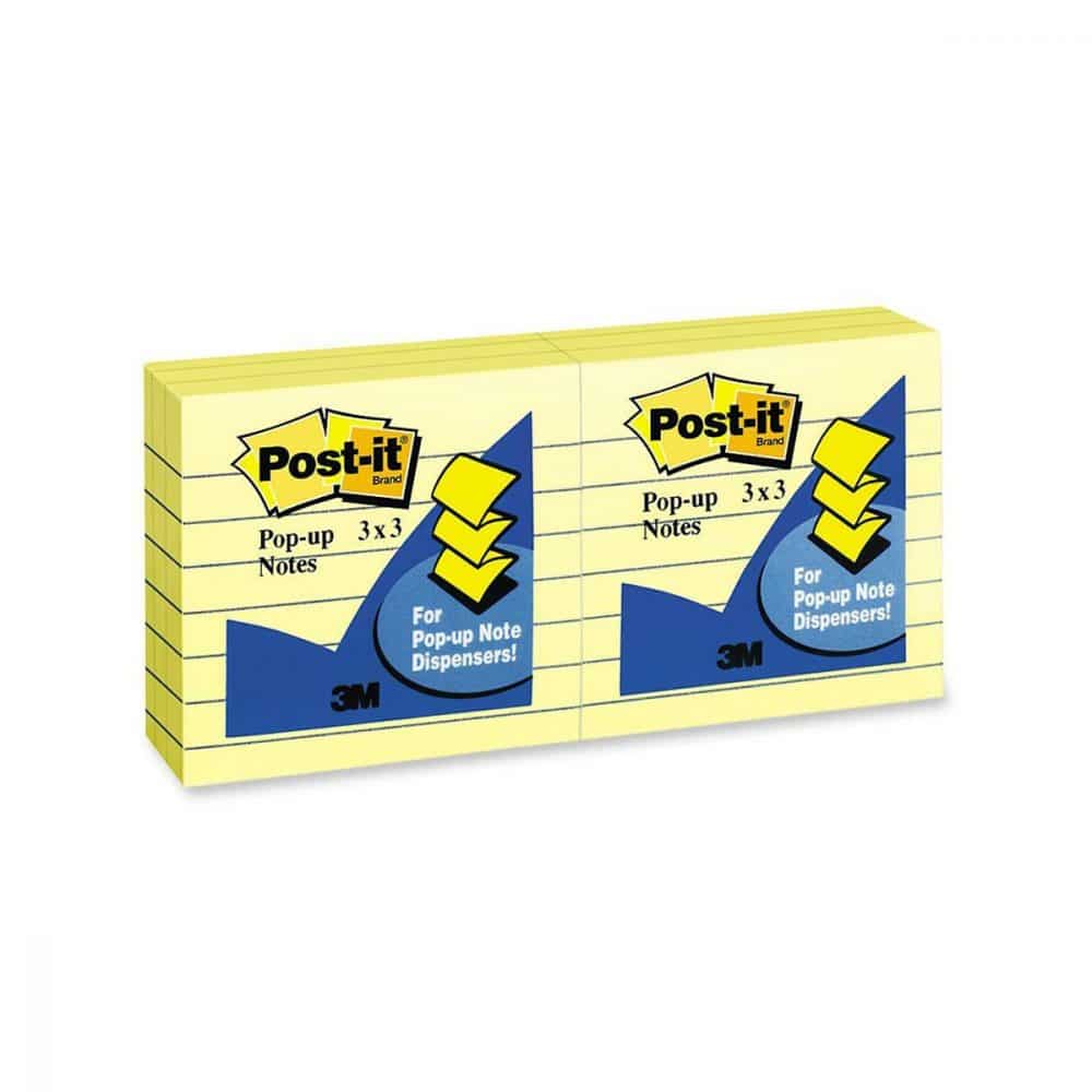6 paquets feuillets éclair Post-it 3x3 ligné jaune - 3M