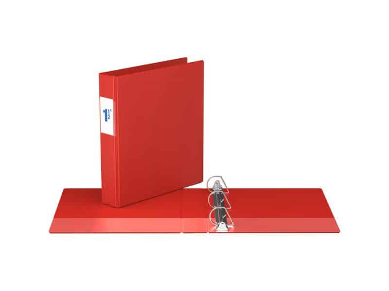 Reliure indispensable avec anneaux en D 1,5po rouge