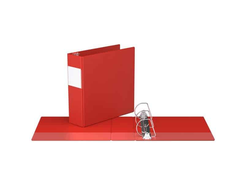 Reliure indispensable avec anneaux en D 3po rouge