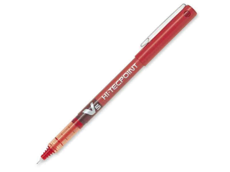 Stylo à bille roulante Pilot Hi-Tecpoint V5 - rouge