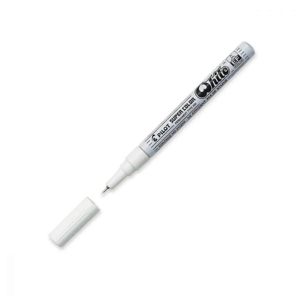 Marqueur Permanent Pilot Super Color extra fin blanc