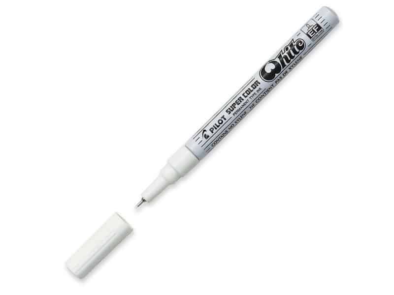 Marqueur Permanent Pilot Super Color extra fin blanc