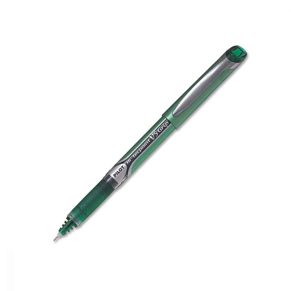 Stylo à bille roulante Hi-Tecpoint Grip V5 vert