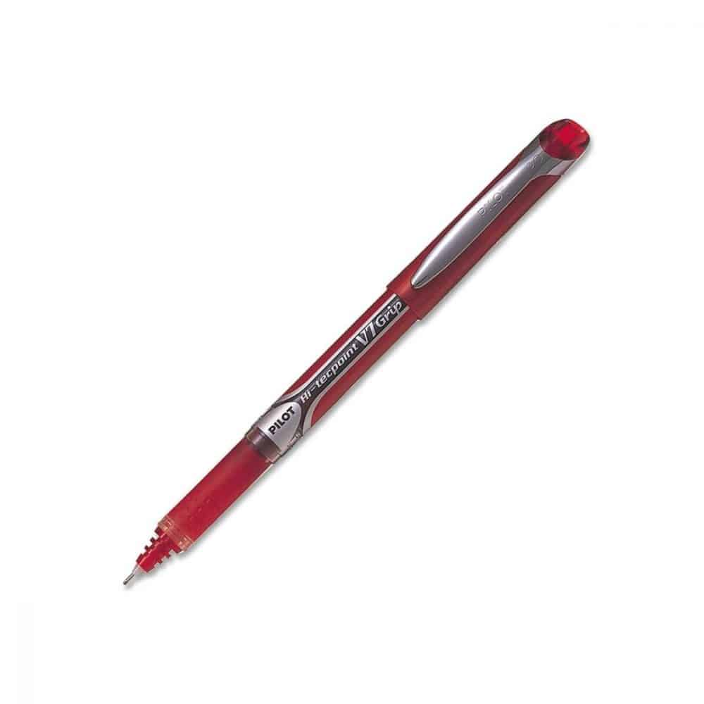 Stylos à bille roulante Hi-Tecpoint Grip V7 rouge