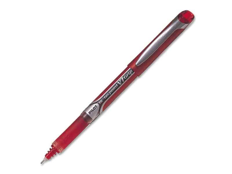 Stylos à bille roulante Hi-Tecpoint Grip V7 rouge