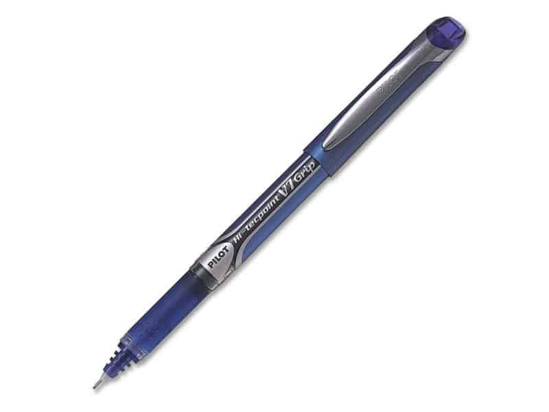 Stylo à bille roulante Hi-Tecpoint Grip V7 bleu