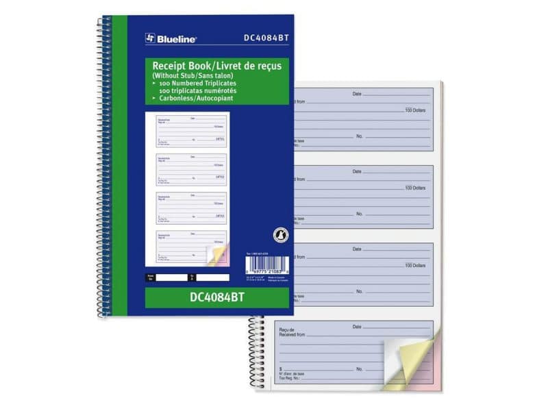 Livret de reçus Blueline DC4084BT