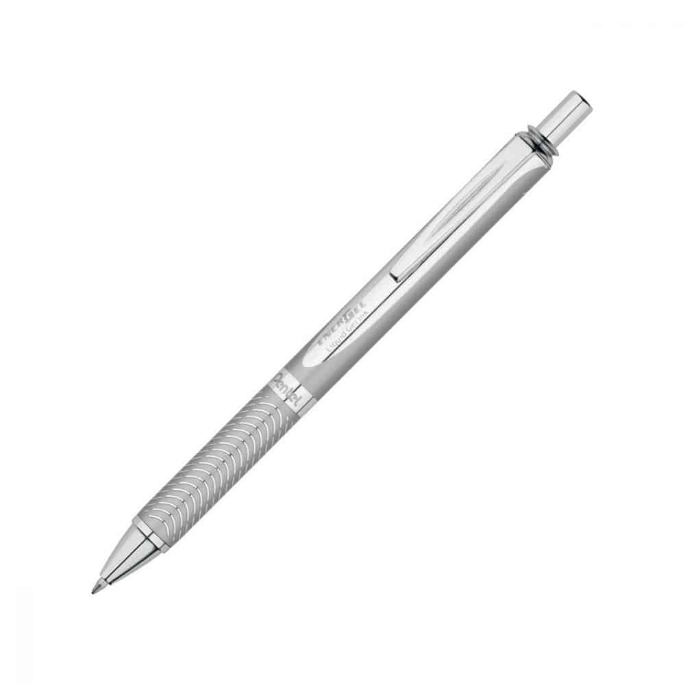 Stylo à bille roulante Pentel EnerGel argent 0.7 -  noir