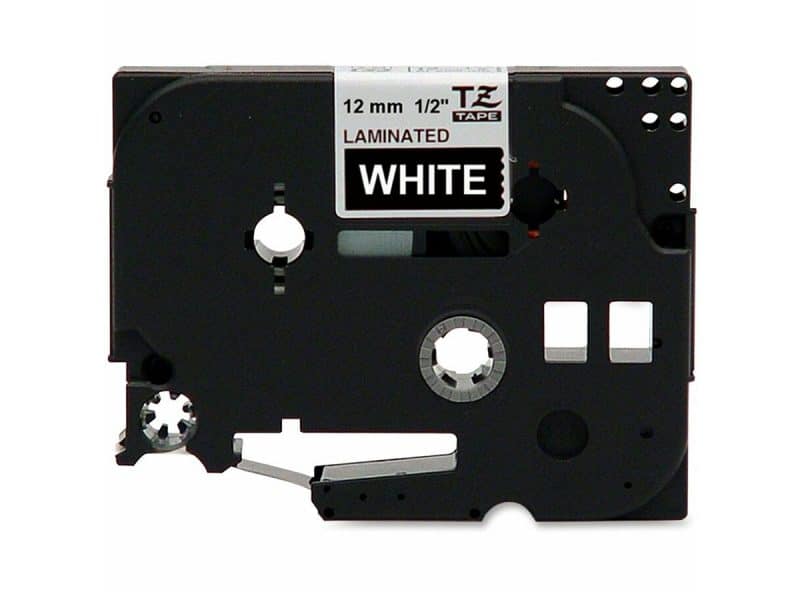 Ruban d'impression P-Touch TZe-335 12mm blanc sur noir