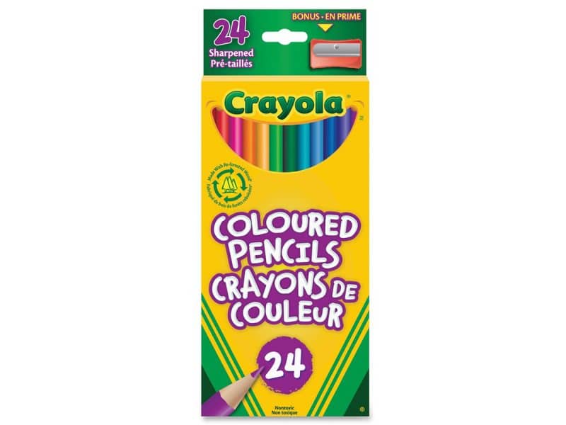 Crayons de couleurs en bois Crayola (boîte de 24)