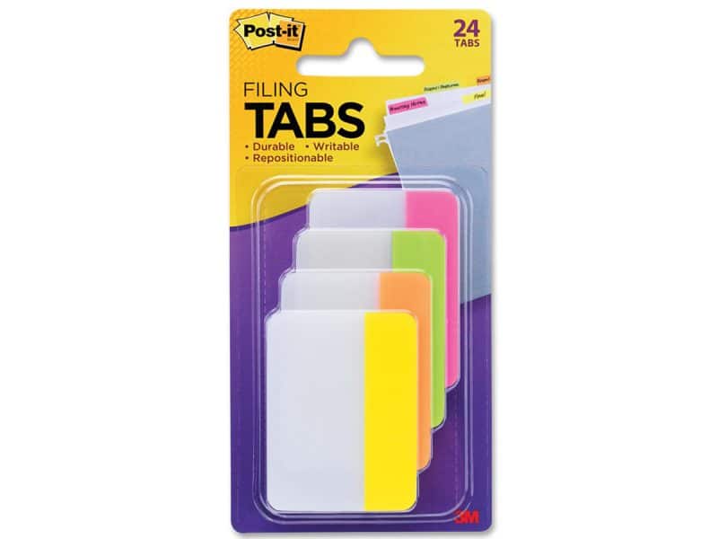 Onglets autoadhésifs biseautés Post-it couleurs vives