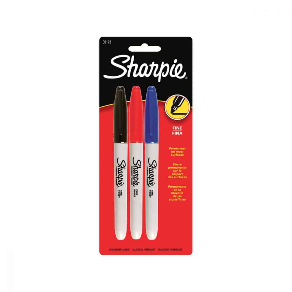 Marqueur fin Sharpie Pqt de 3, coul variées