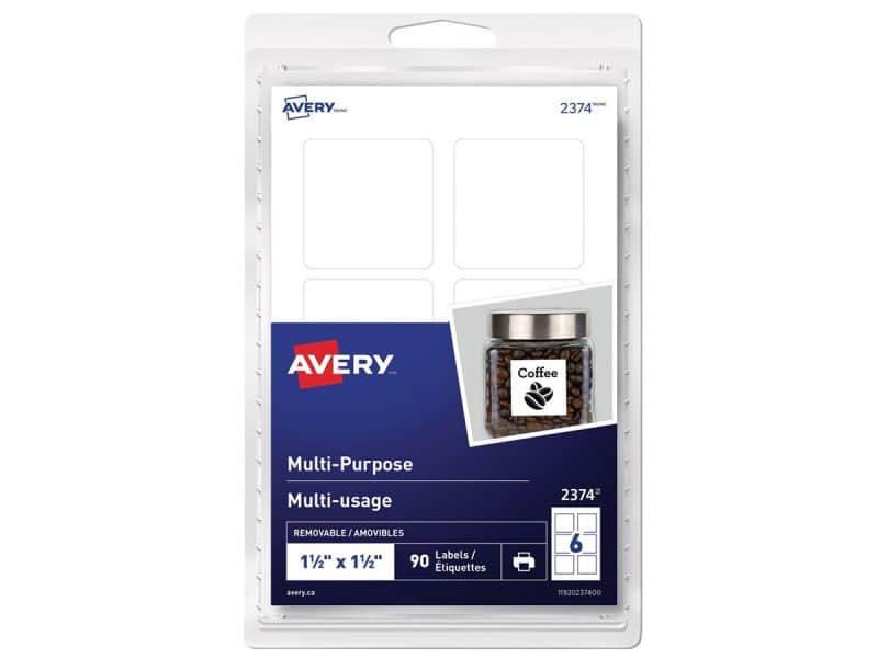 Étiquettes multi-usages Avery 1.5po x1.5po