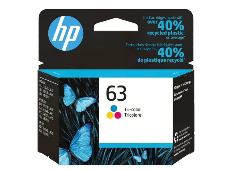 Cartouche jet d'encre HP 63 couleur