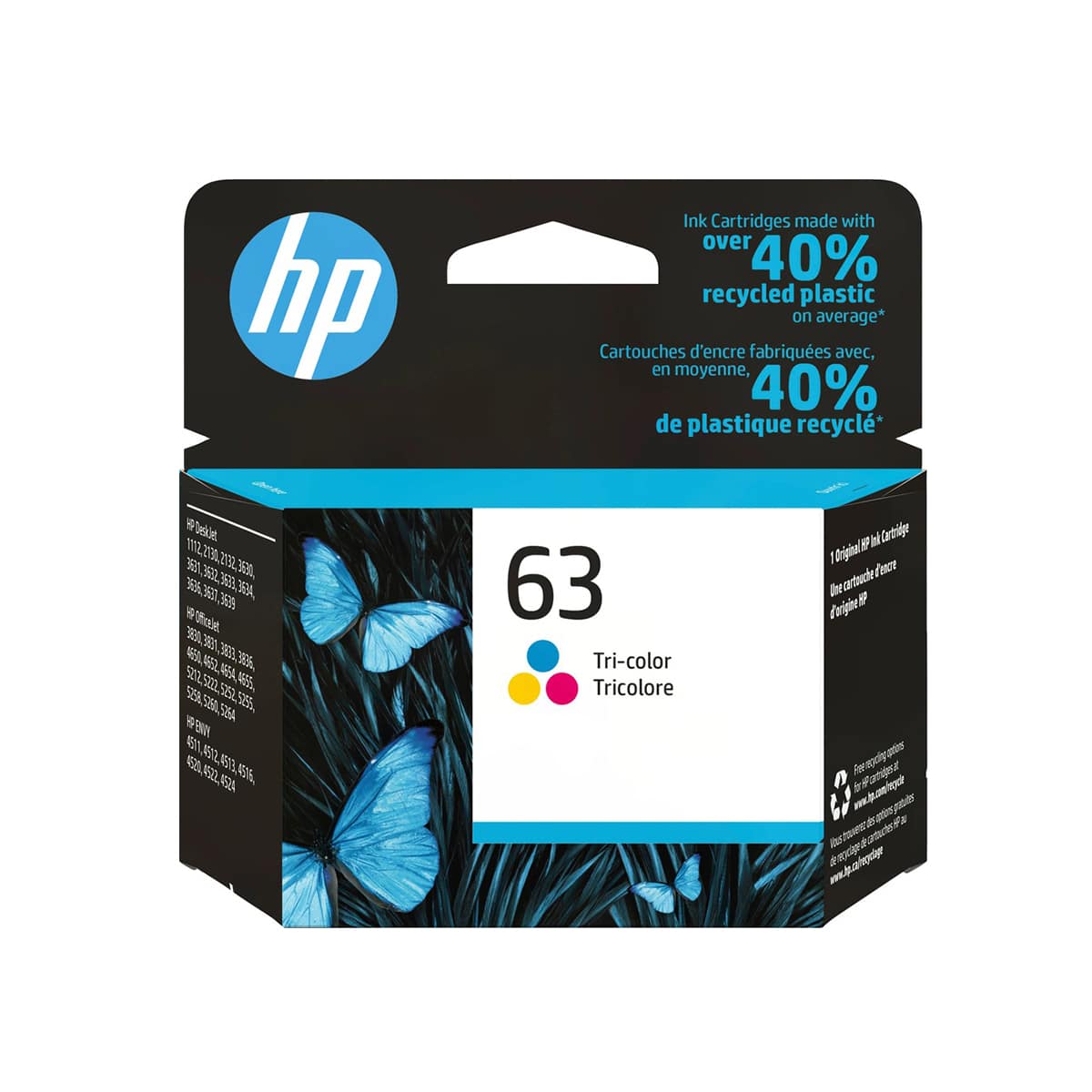 Cartouche jet d'encre HP 63 couleur