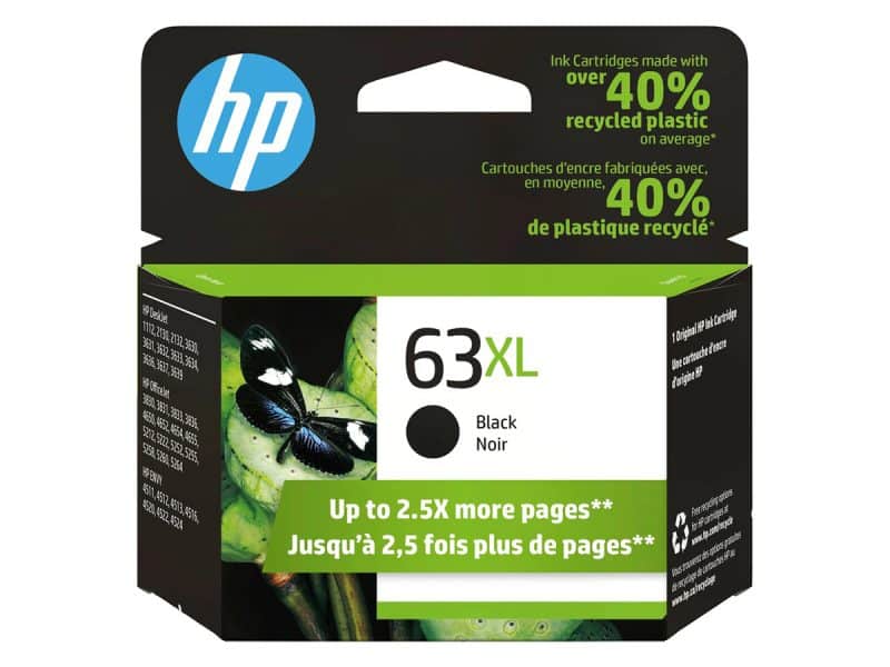 Cartouche jet d'encre HP 63xl noir