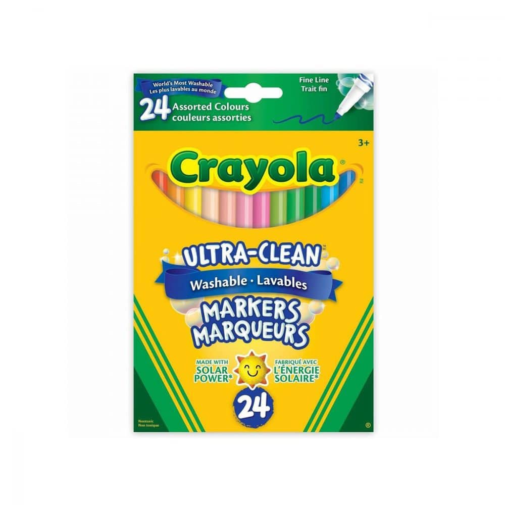 Boîte de 24 marqueurs lavables Crayola - pointe fine