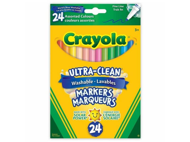 Boîte de 24 marqueurs lavables Crayola - pointe fine
