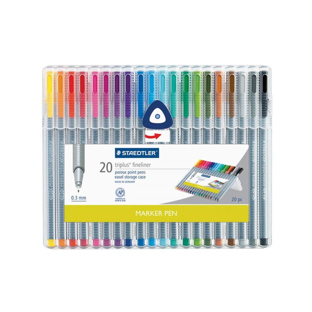 Ensemble de 20 stylos Staedtler Triplus Fineliner 0.3