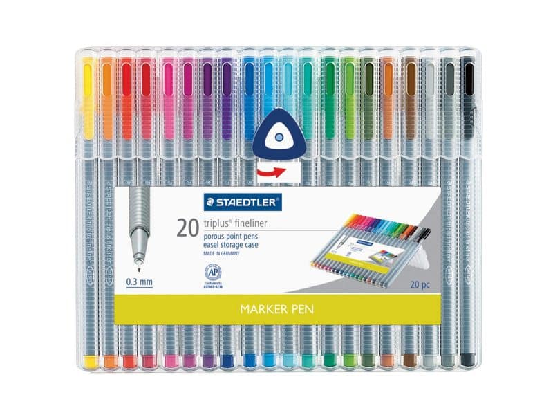 Ensemble de 20 stylos Staedtler Triplus Fineliner 0.3