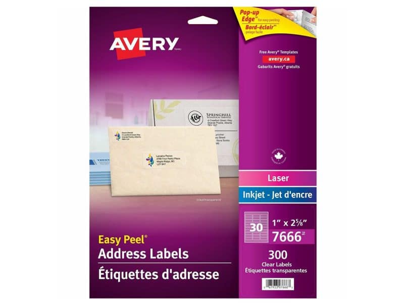 Étiquettes transparentes Avery 30/page 7666
