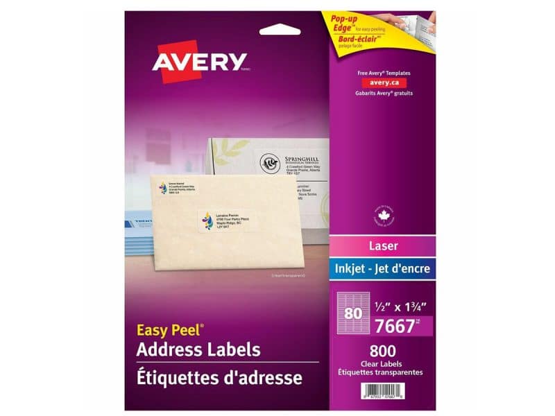 Étiquettes transparentes Avery 80/page 7667
