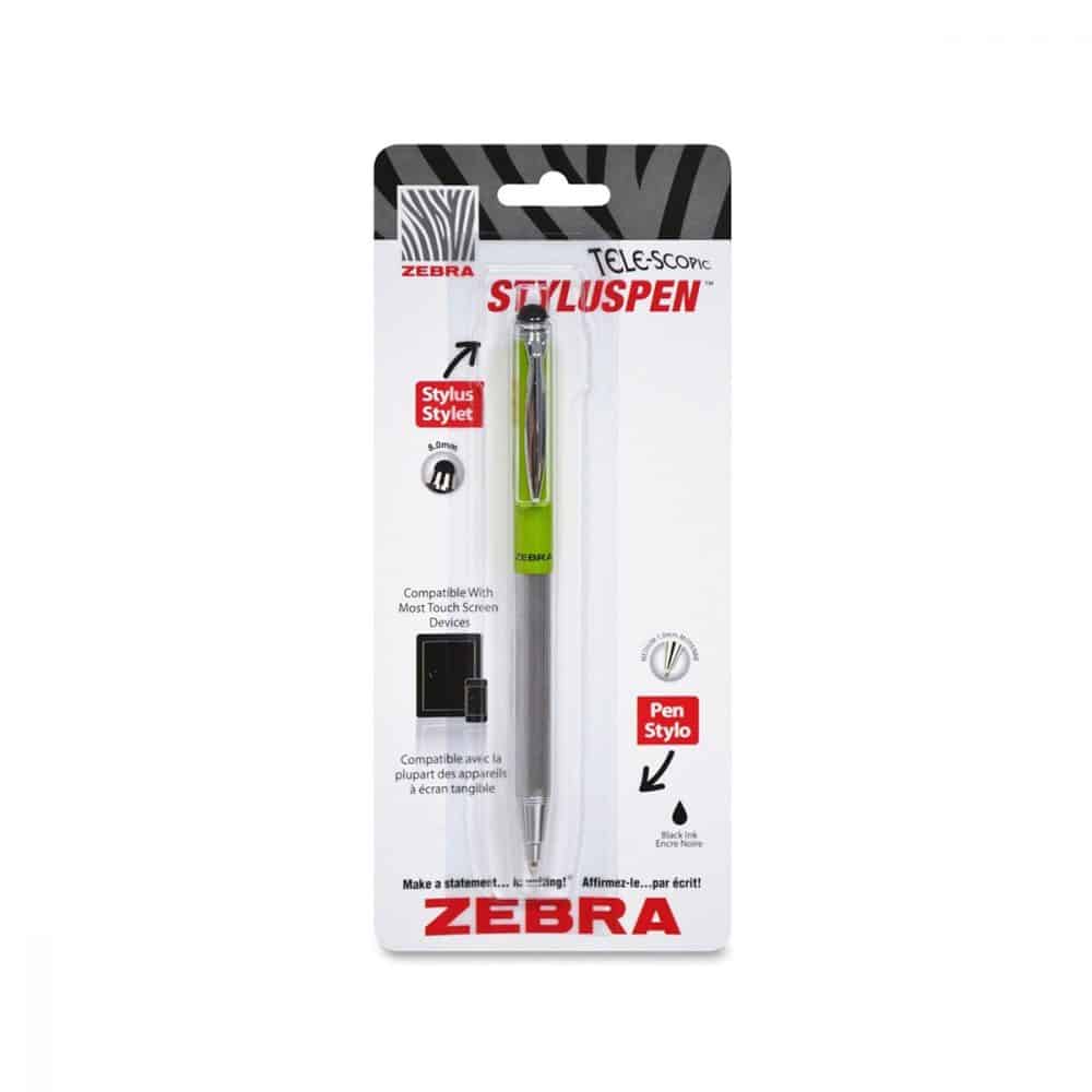 Stylo 2 en 1 télescopique vert Styluspen 1.0 encre noir