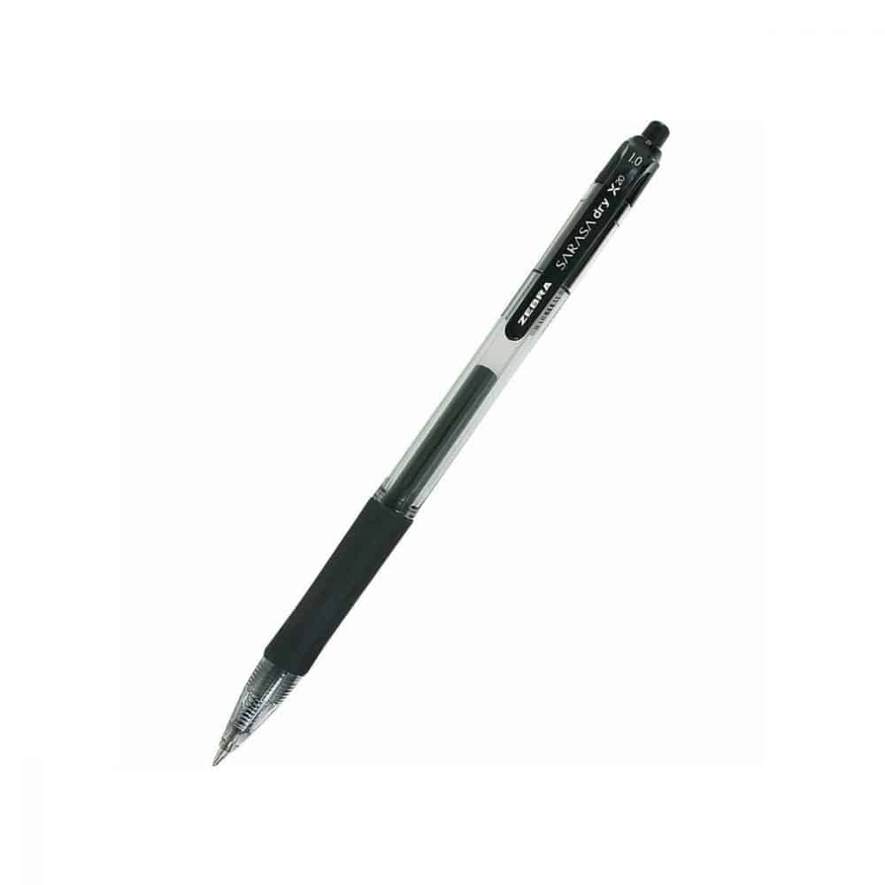 Stylo à bille rétractable Zebra Sarasa 1.0 - noir