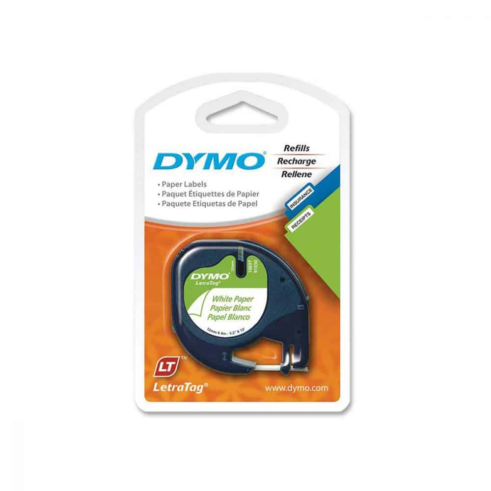 Ruban d'impression Dymo LetraTag - Papier blanc
