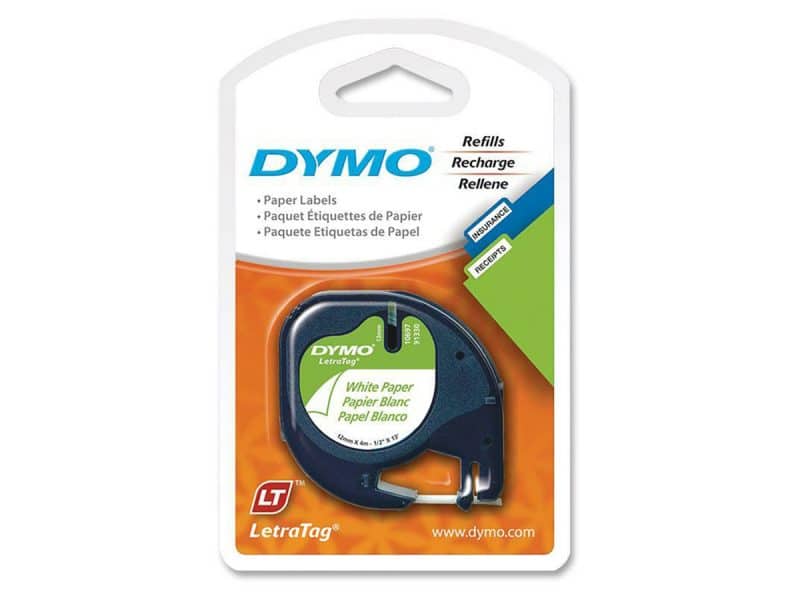 Ruban d'impression Dymo LetraTag - Papier blanc