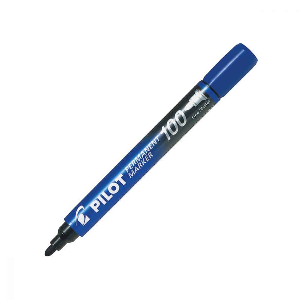 Marqueurs permanents Pilot 100 bleu conique (boîte de 12)
