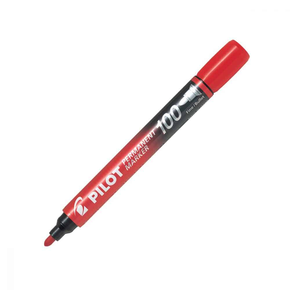 Marqueur permanent Pilot 100 rouge conique