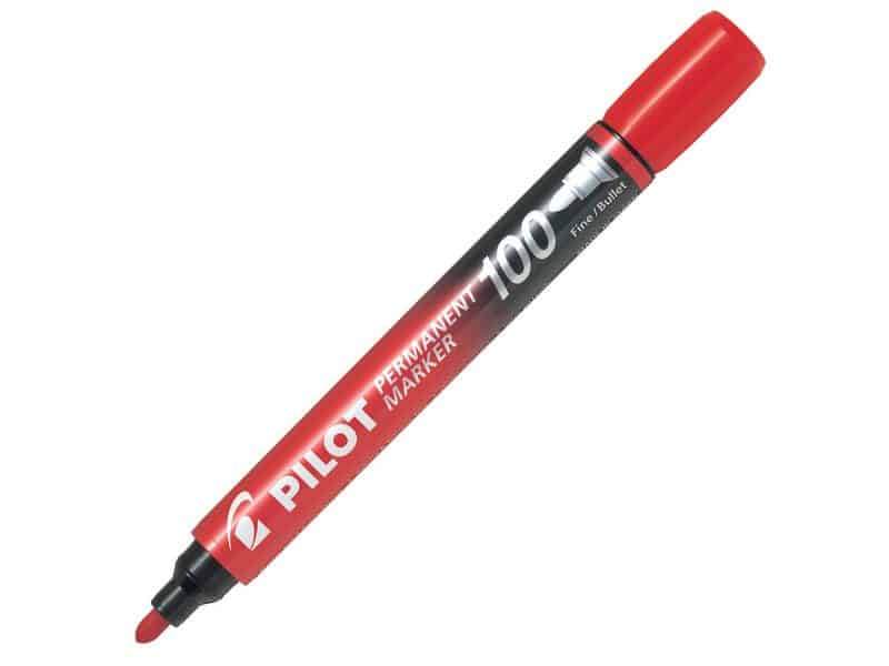 Marqueur permanent Pilot 100 rouge conique
