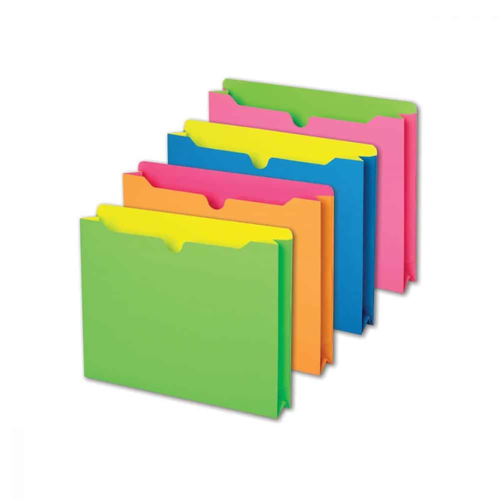 pochette de classement fluo pqt de 10