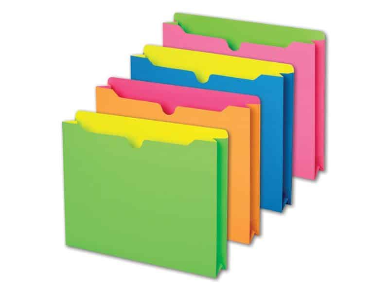 pochette de classement fluo pqt de 10