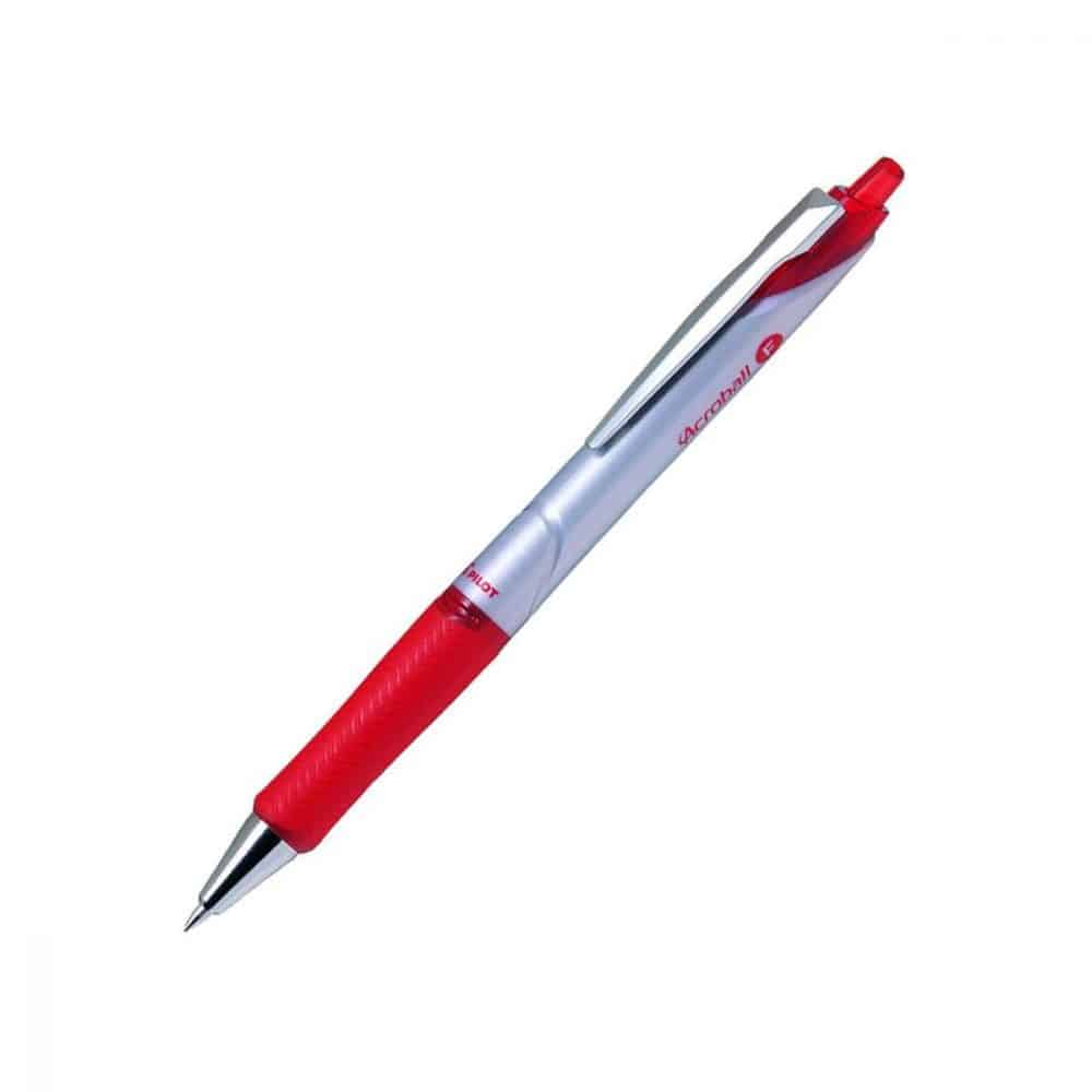 Stylo à bille rétractable Pilot Acroball - pointe fine rouge