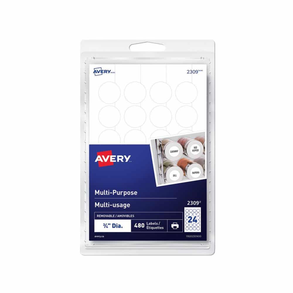 Étiquettes multi-usages Avry rondes 3/4po