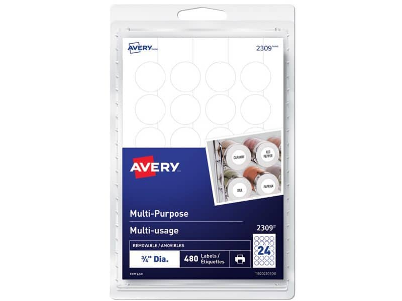Étiquettes multi-usages Avry rondes 3/4po