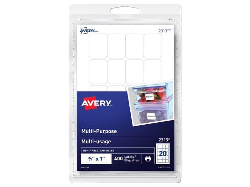 Étiquettes multi-usages Avery 3/4 x 1 po